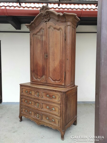 Antique baroque castle carved chest of drawers two-door large sideboard 894 7438