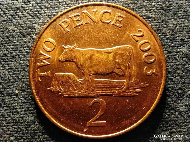 Guernsey II. Erzsébet tehén 2 penny 2003 (id55155)
