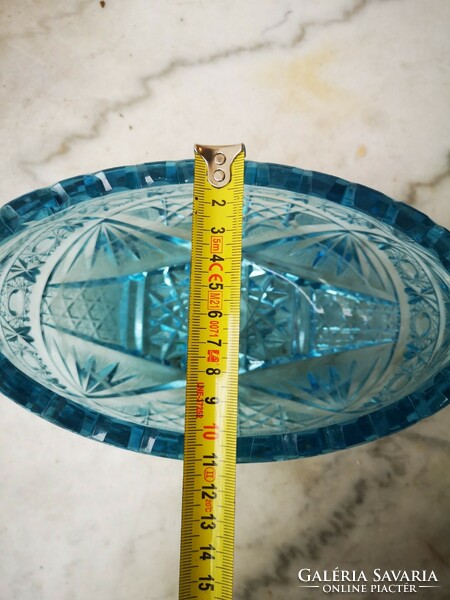 Polished crystal glass for a beautiful colorful blue table