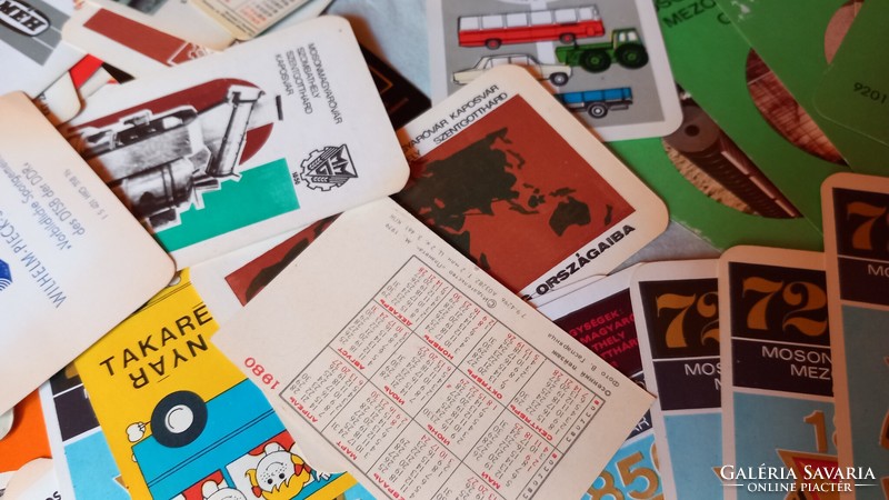 Kártyanaptár-gyűjtemény 74db,70-es évek