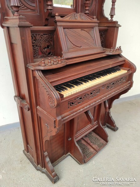 Antik orgona zongora harmónium viktóriánus bútor reed organ victorian furniture 1880 hangszer 631