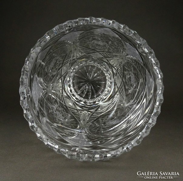 1C580 Hibátlan hatalmas csiszolt ólomkristály váza 30.5 cm