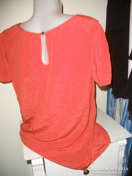 Silk, 100% silk blouse, poppy red