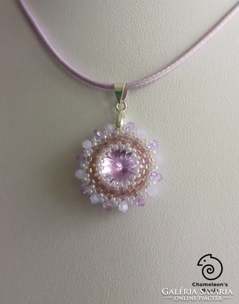 "Violet Lilac-Alabaster Mandala Beading Set" Swarovski kristályos viola lila gyöngyfűzött szett