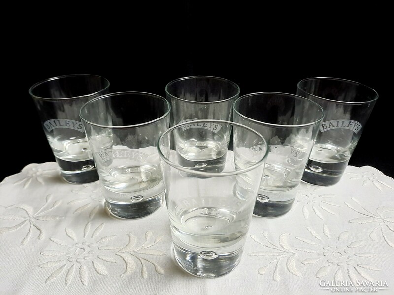 Set of 6 rare Baileys glass glasses