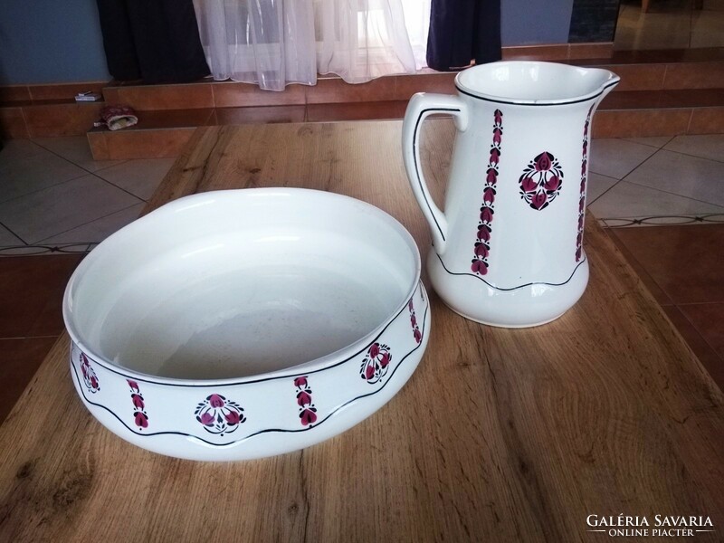 German Art Nouveau porcelain bowl and jug