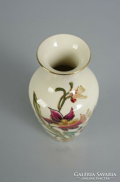 Rare Zsolnay orchid pattern vase 16cm