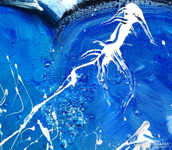 Kortárs művész: A kék szív - olaj-vászon festmény