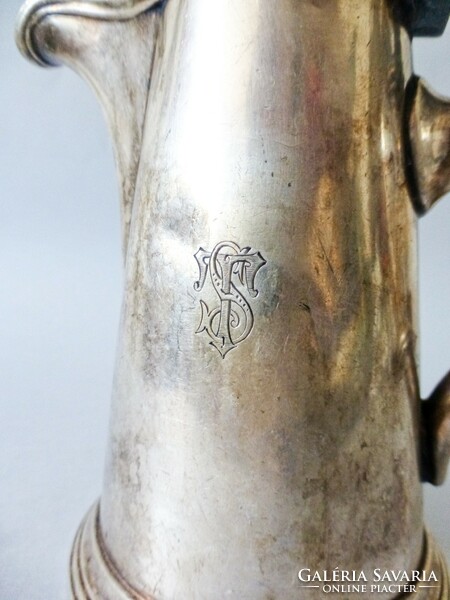 Art deco Hermann bécsi ezüstözött antik kávéskanna. Meseszép! Első Világháború előtti