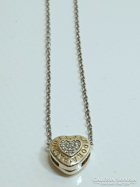 Pandora ezüst (925) nyaklánc, szív medállal