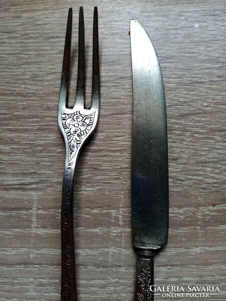 Antique children's cutlery (knife and fork)