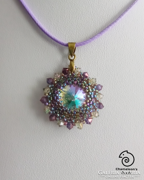 "Light Lilac Paradise Mandala Beading Set" Swarovski kristályos világos lilás gyöngyfűzött szett