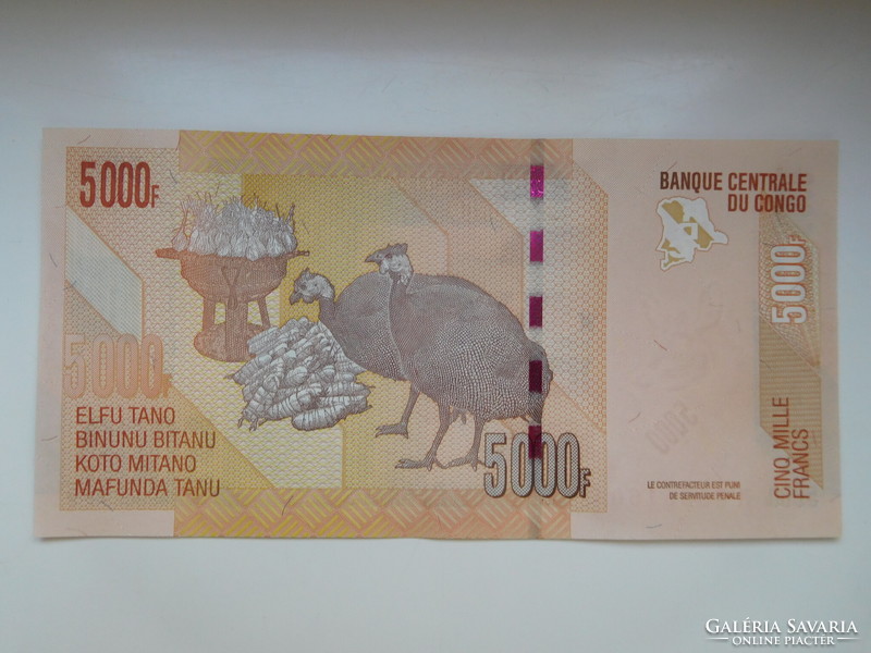 Congolese dem between 5000 francs 2020 unc