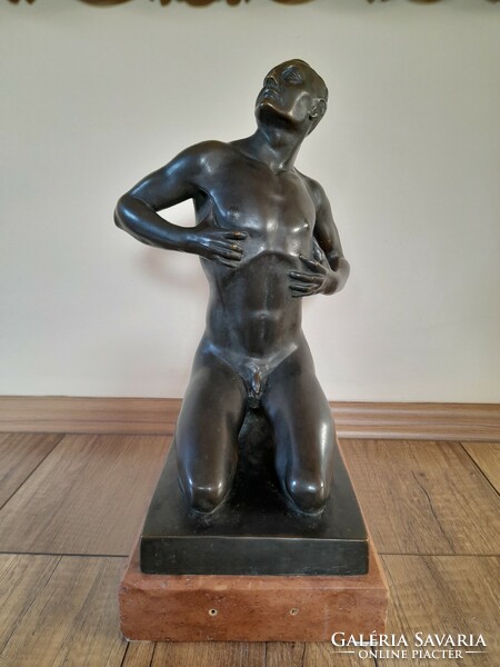 Patzó pál bronze male nude