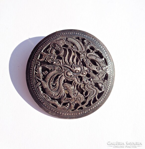 Openwork, dragon pattern, 900 sterling silver brooch