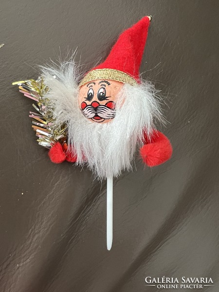 Old paper and chenille Santa Claus Christmas tree decoration