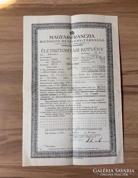 Hungarian French insurance policy + documents