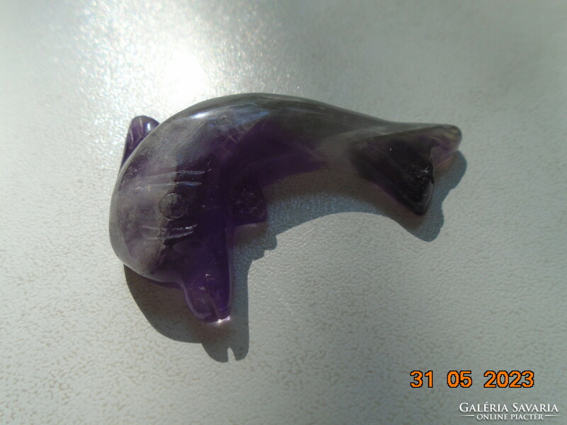 Amethyst dolphin polished pendant