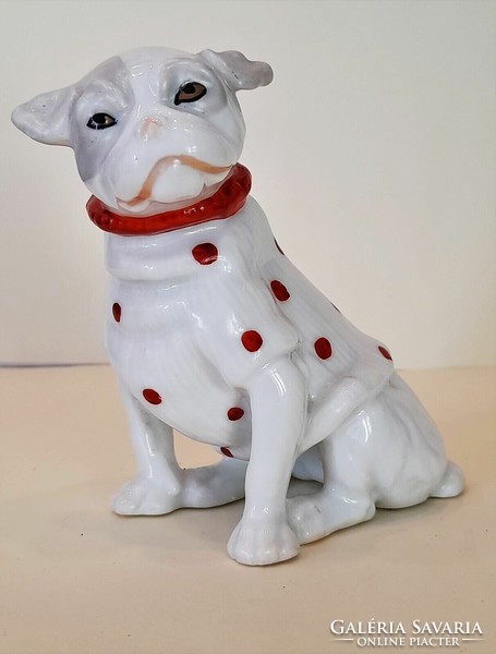Antik Art Deco porcelán kutya