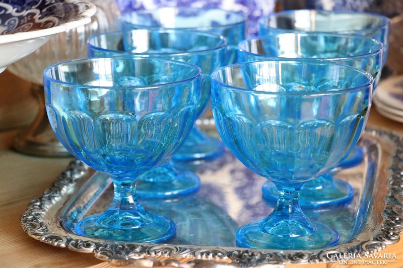 Italian turquoise ice cream and dessert cups ii.