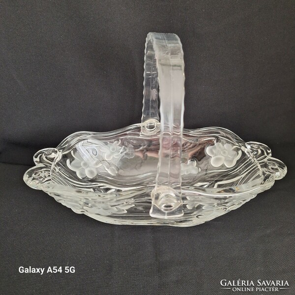 Walterglass, üveg kosár, asztalközép, kínáló, szép, nagy, formatervezett