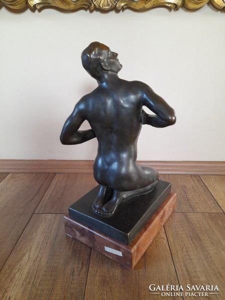Patzó pál bronze male nude