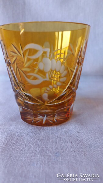 Etched glass cup