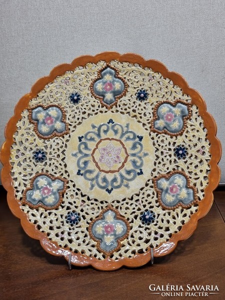 Zsolnay openwork plate 30 cm