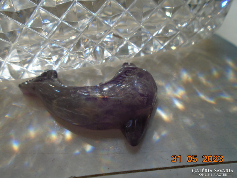 Amethyst dolphin polished pendant