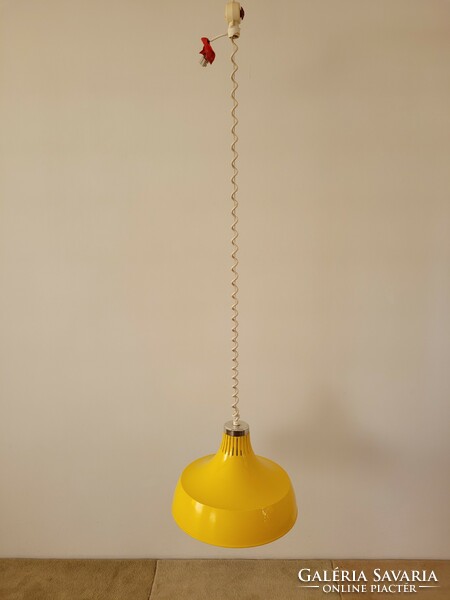Retro old large size adjustable Italian ceiling lamp mid century yellow chandelier