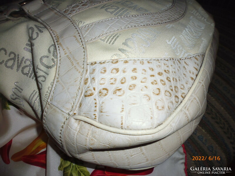 Vintage women's cavalli leather / fabric bag ..