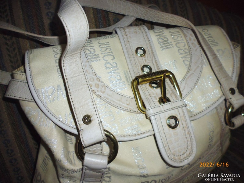 Vintage women's cavalli leather / fabric bag ..