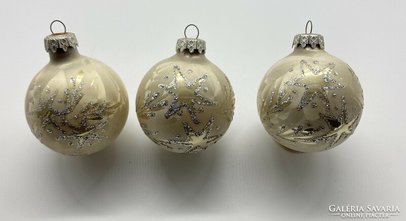 Old Christmas tree decoration, glass spheres, with a shiny star