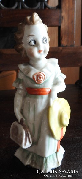 Antique little girl porcelain figure
