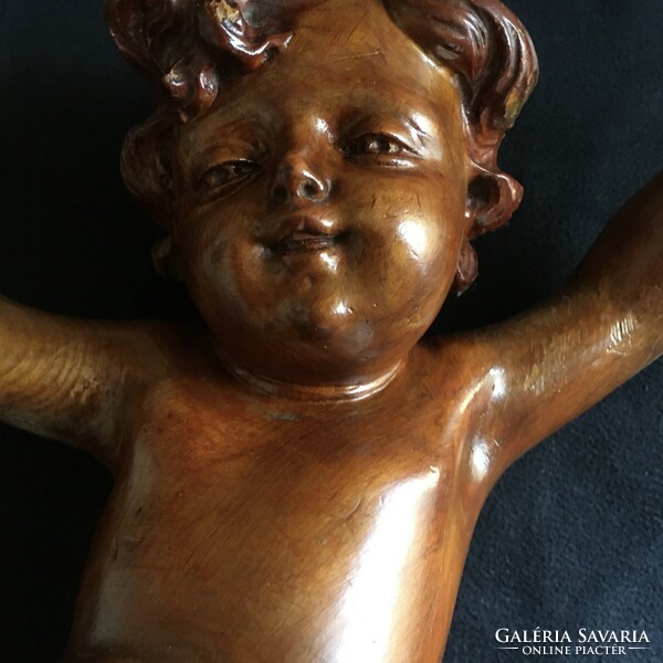 Xix.Sz.I. Italian carved wooden angel! 42X28 cm!!