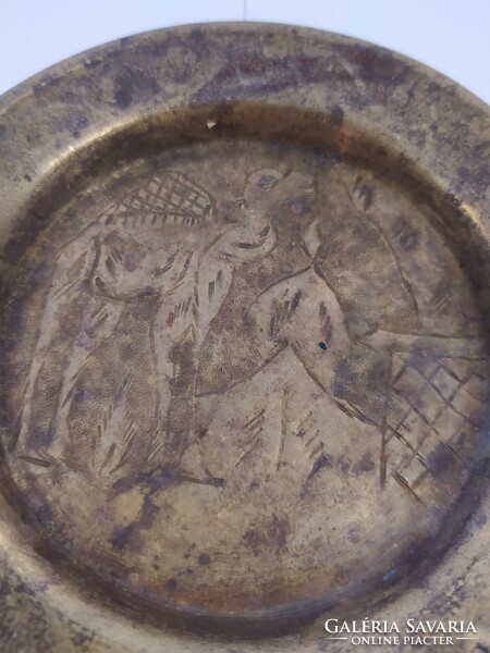 Antique metal decorative plate