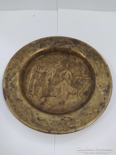 Antique metal decorative plate