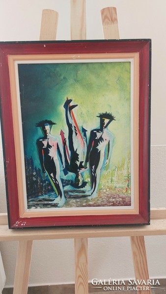 (K) Szabó András, jövőkép c. festménye 38x49 cm kerettel.