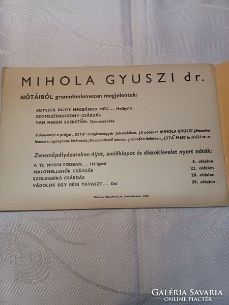 Mihola Gyuszi ; Új nótáskönyve