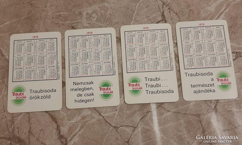 Traubisoda Hungarian card (calendar) 32 sheets 1978