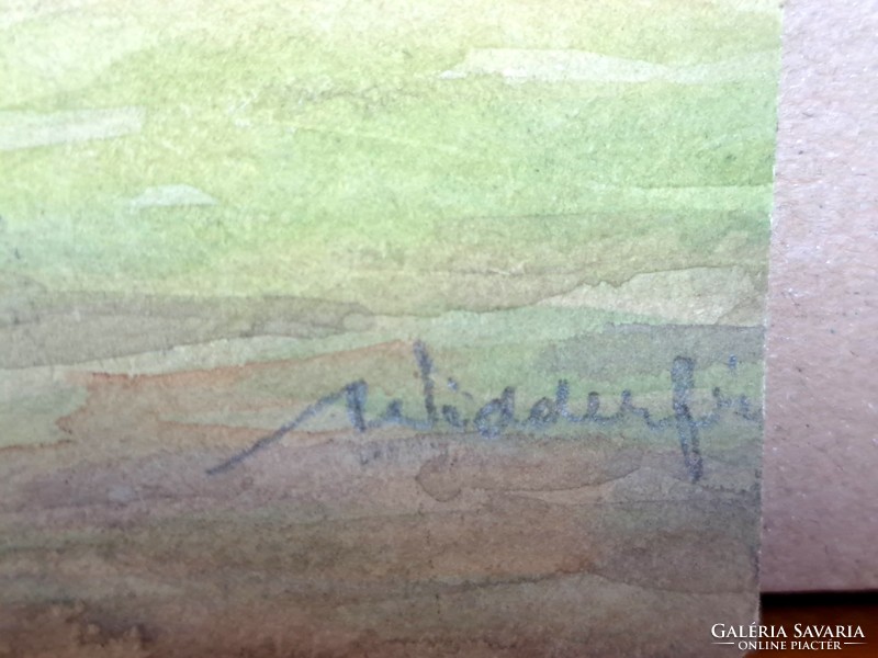 Félix Widder: Swabian Hill, 1923 (watercolor) Buda Mountains Swabian Hill xii. District panorama