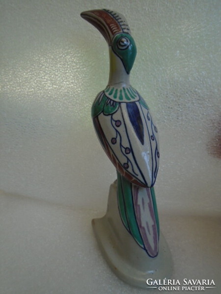 Igazi ritkaság TUKÁN madár szobor sajnos javított de igy is kuriózum kézzel festett