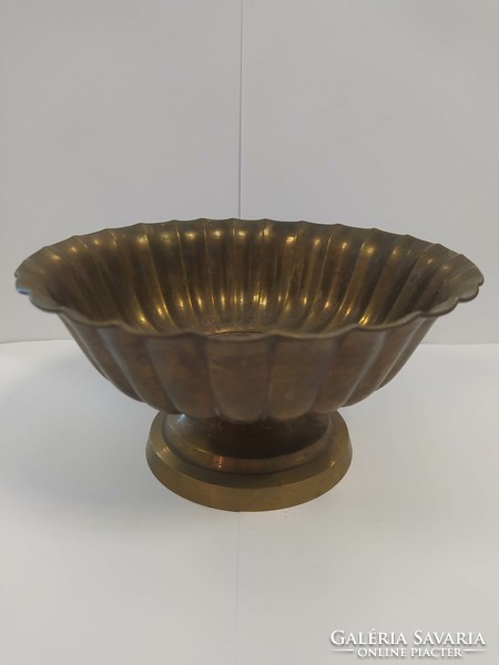 Antique copper serving bowl