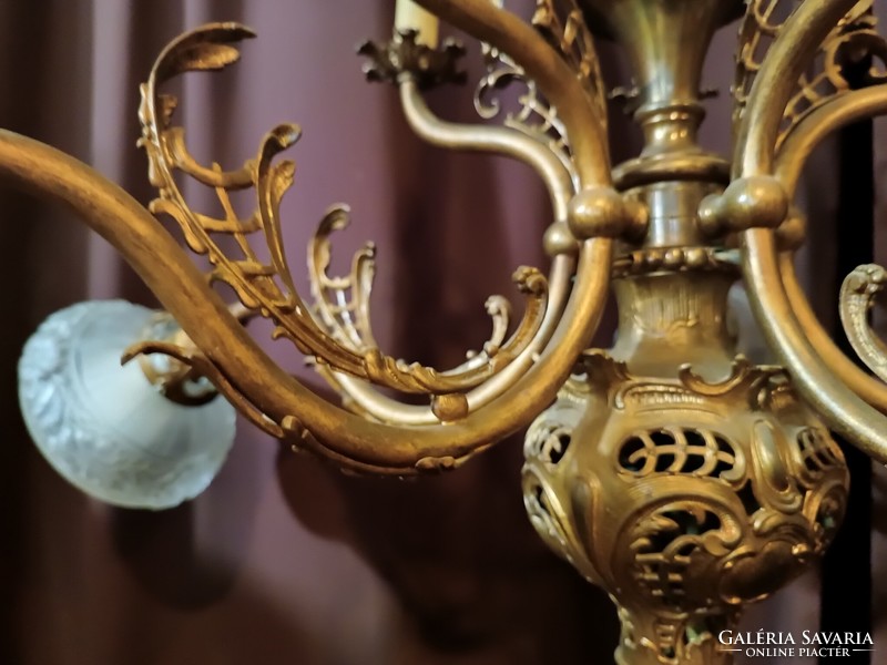 Gyönyörű antik 10 karos réz csillár