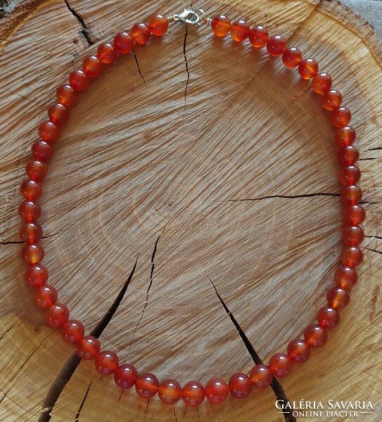 Very nice carnelian necklace with steel clasp