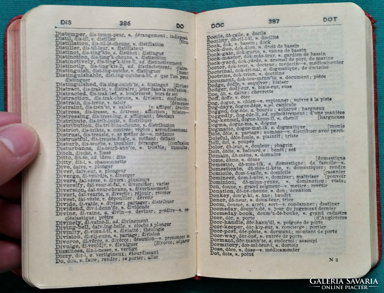 Vintage Francia -Angol Zsebszótár - French English English French Dictionary - E.F.G. Pocket Series