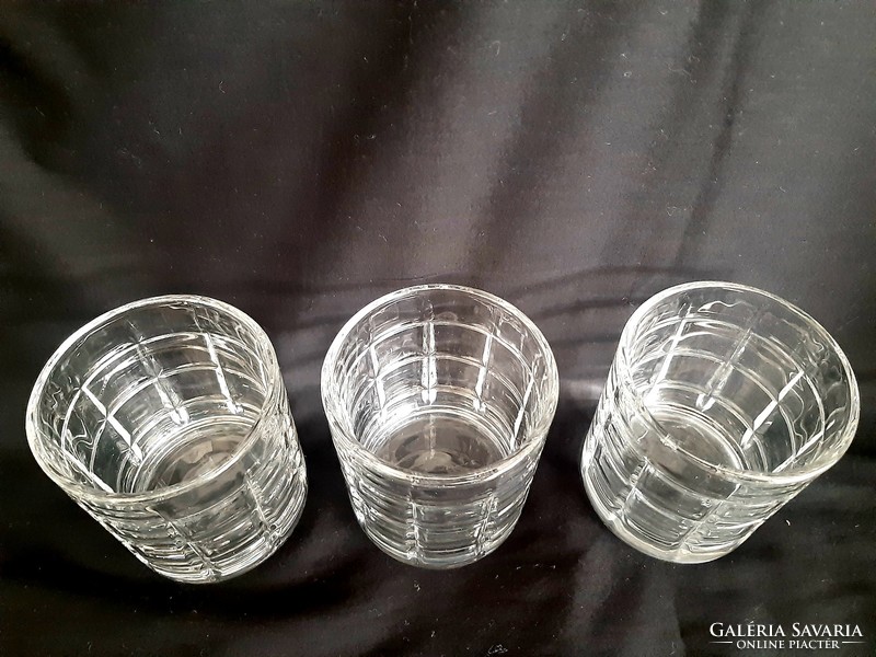 Kristáy, üveg kazetta mintás pohár ( 3 darab)