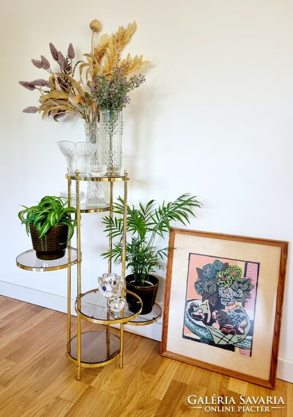Mid-century modern two-story flower stand
