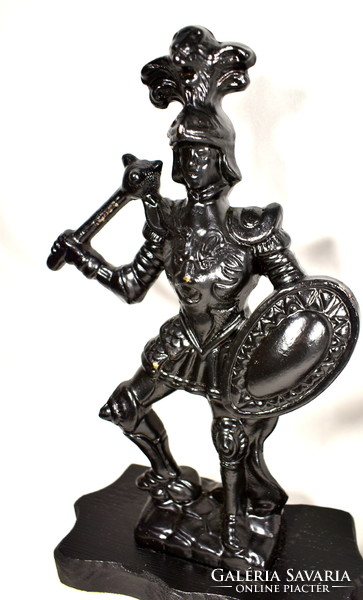 Cast iron medieval knight statue figural bookend pair!