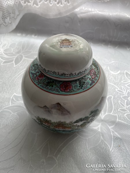 Kínai gyömbér vagy tea tartó porcelán váza